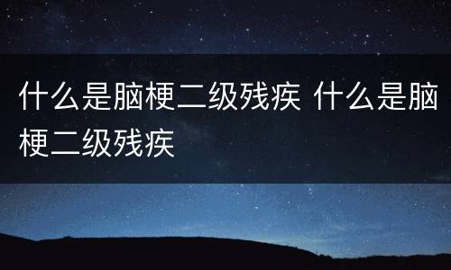 什么是脑梗二级残疾 什么是脑梗二级残疾