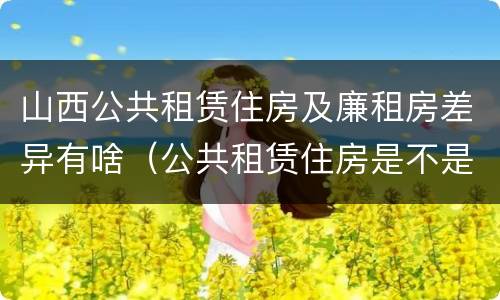 山西公共租赁住房及廉租房差异有啥（公共租赁住房是不是廉租房）
