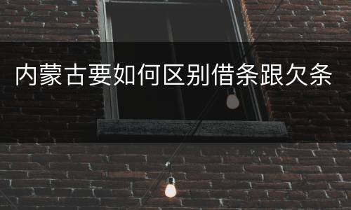 内蒙古要如何区别借条跟欠条