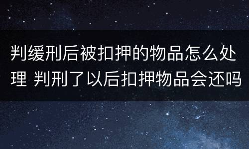 判缓刑后被扣押的物品怎么处理 判刑了以后扣押物品会还吗