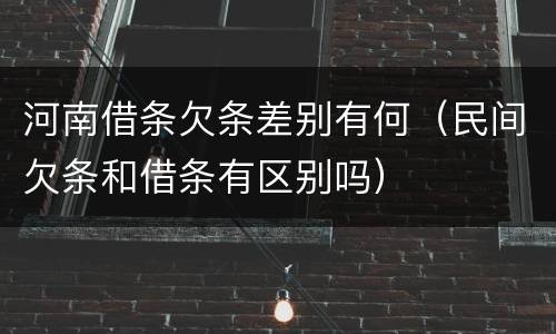 河南借条欠条差别有何（民间欠条和借条有区别吗）
