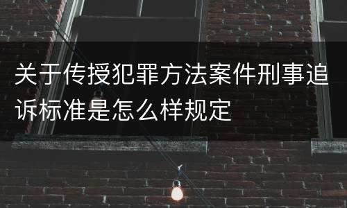 关于传授犯罪方法案件刑事追诉标准是怎么样规定