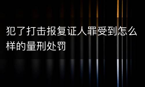 犯了打击报复证人罪受到怎么样的量刑处罚