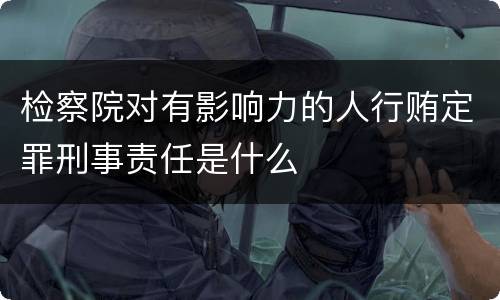 检察院对有影响力的人行贿定罪刑事责任是什么