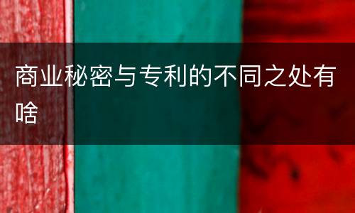 商业秘密与专利的不同之处有啥