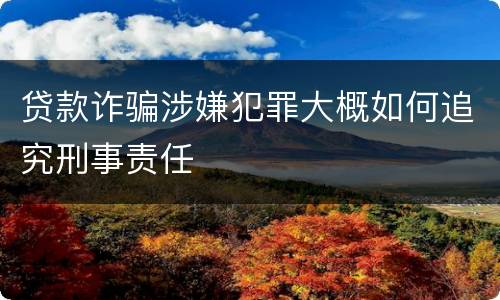 贷款诈骗涉嫌犯罪大概如何追究刑事责任