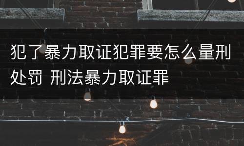 犯了暴力取证犯罪要怎么量刑处罚 刑法暴力取证罪