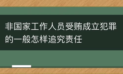 非国家工作人员受贿成立犯罪的一般怎样追究责任