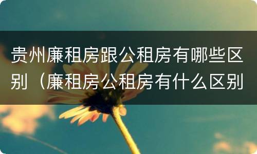 贵州廉租房跟公租房有哪些区别（廉租房公租房有什么区别）