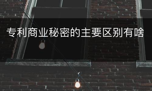 专利商业秘密的主要区别有啥