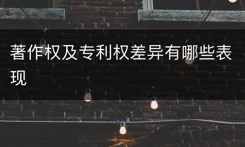 著作权及专利权差异有哪些表现