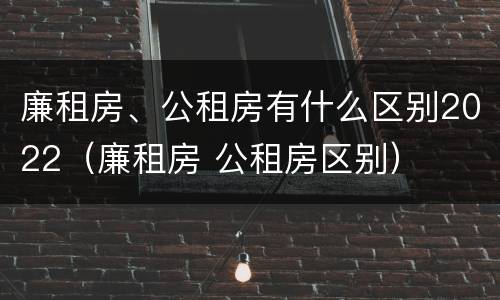 廉租房、公租房有什么区别2022（廉租房 公租房区别）
