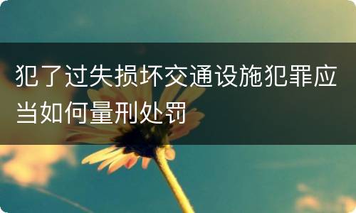 犯了过失损坏交通设施犯罪应当如何量刑处罚