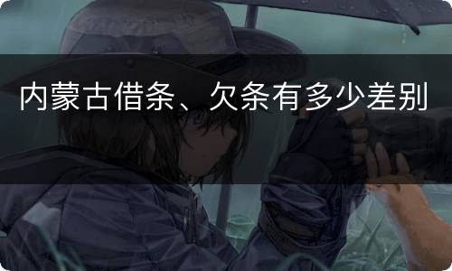 内蒙古借条、欠条有多少差别