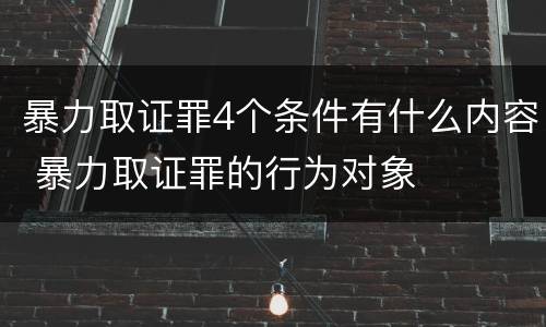 暴力取证罪4个条件有什么内容 暴力取证罪的行为对象