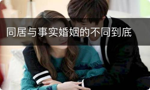 同居与事实婚姻的不同到底