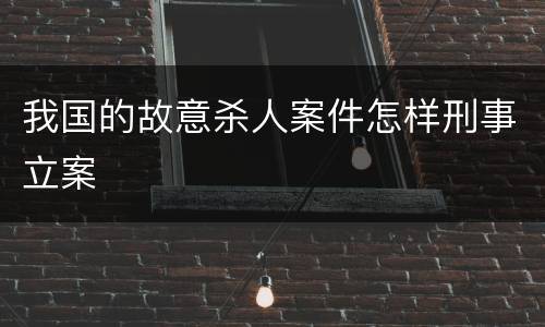 我国的故意杀人案件怎样刑事立案