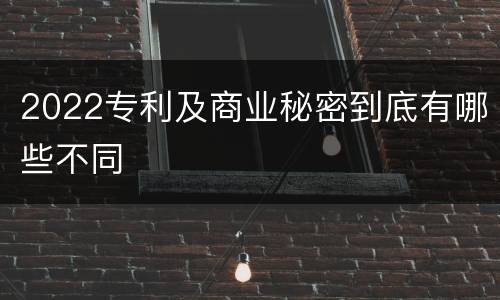2022专利及商业秘密到底有哪些不同