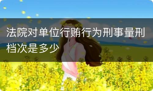 法院对单位行贿行为刑事量刑档次是多少