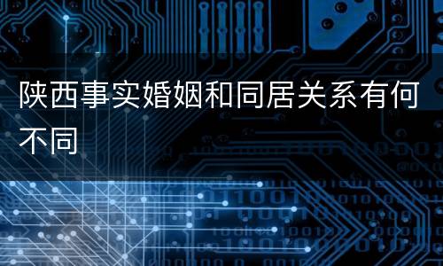 陕西事实婚姻和同居关系有何不同