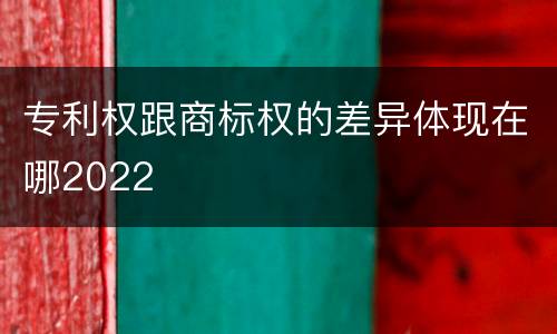 专利权跟商标权的差异体现在哪2022