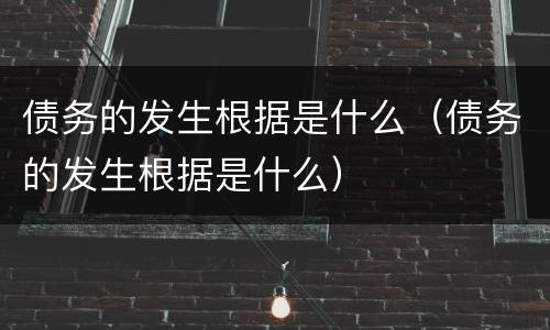 债务的发生根据是什么（债务的发生根据是什么）