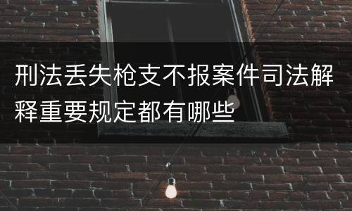 刑法丢失枪支不报案件司法解释重要规定都有哪些