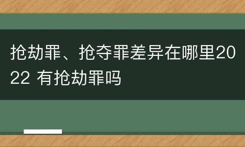 抢劫罪、抢夺罪差异在哪里2022 有抢劫罪吗