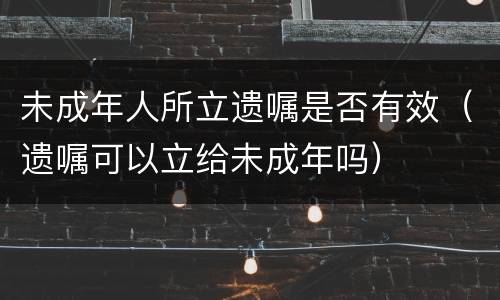未成年人所立遗嘱是否有效（遗嘱可以立给未成年吗）