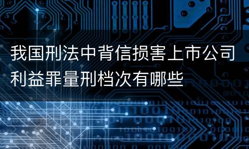 我国刑法中背信损害上市公司利益罪量刑档次有哪些