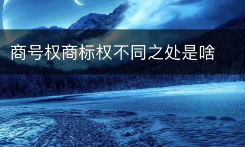 商号权商标权不同之处是啥