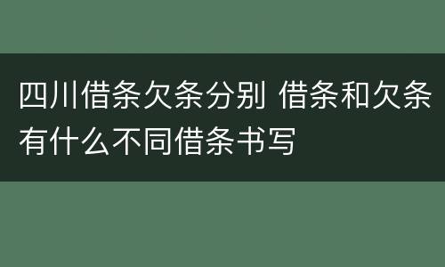 四川借条欠条分别 借条和欠条有什么不同借条书写
