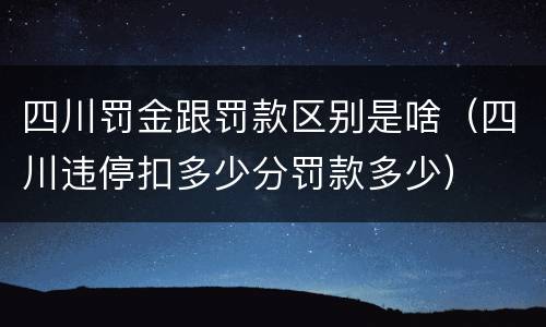 四川罚金跟罚款区别是啥（四川违停扣多少分罚款多少）