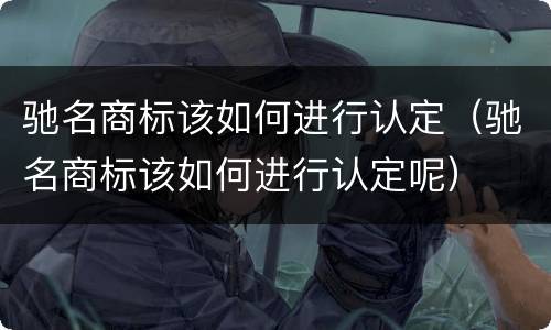 驰名商标该如何进行认定（驰名商标该如何进行认定呢）