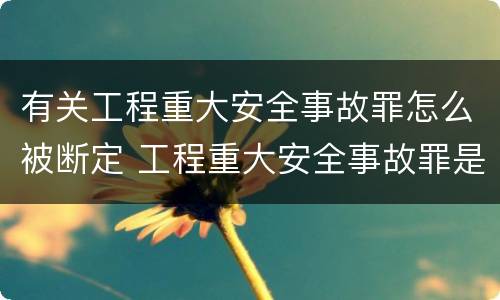 有关工程重大安全事故罪怎么被断定 工程重大安全事故罪是故意还是过失