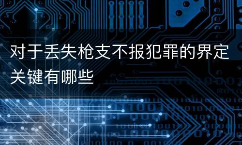 对于丢失枪支不报犯罪的界定关键有哪些