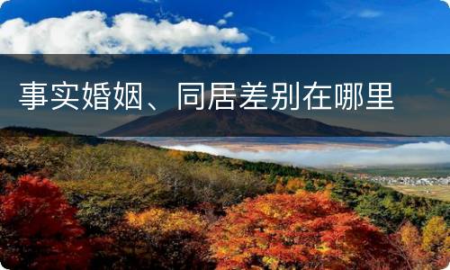 事实婚姻、同居差别在哪里