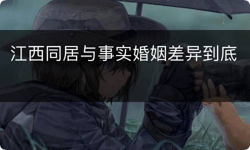 江西同居与事实婚姻差异到底