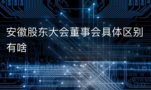 安徽股东大会董事会具体区别有啥