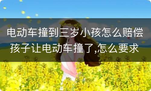 电动车撞到三岁小孩怎么赔偿 孩子让电动车撞了,怎么要求赔偿?