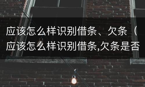 应该怎么样识别借条、欠条（应该怎么样识别借条,欠条是否有效）