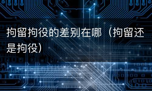 拘留拘役的差别在哪（拘留还是拘役）