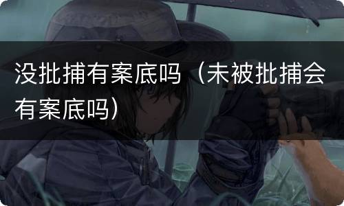 没批捕有案底吗（未被批捕会有案底吗）