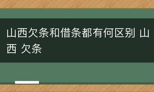 山西欠条和借条都有何区别 山西 欠条