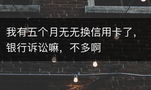 我有五个月无无换信用卡了，银行诉讼嘛，不多啊