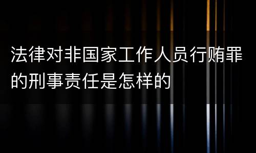 法律对非国家工作人员行贿罪的刑事责任是怎样的