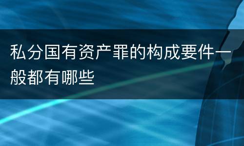 私分国有资产罪的构成要件一般都有哪些