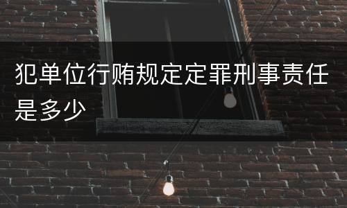 犯单位行贿规定定罪刑事责任是多少