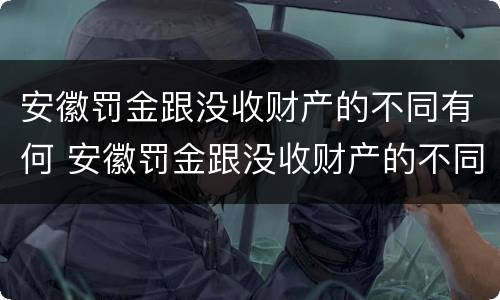 安徽罚金跟没收财产的不同有何 安徽罚金跟没收财产的不同有何关系