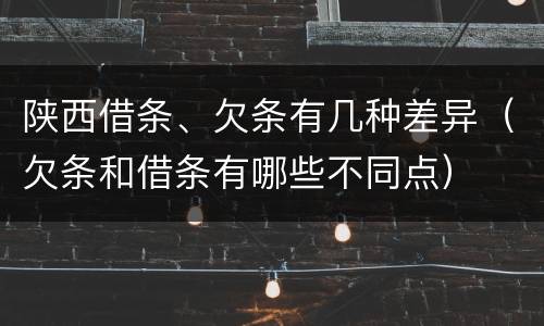 陕西借条、欠条有几种差异（欠条和借条有哪些不同点）